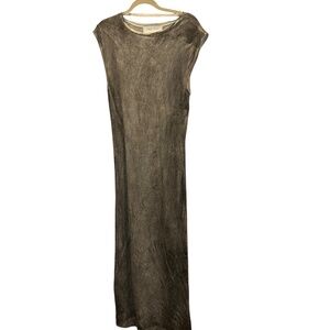 IRO Jeans Impressionist art print gray jersey knit cut out back maxi dress M